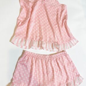 Betsey Johnson Pink and White Polka Dot Sleepwear
